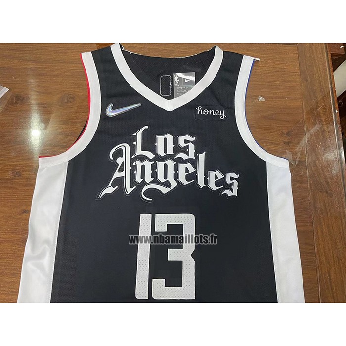 Maillot Los Angeles Clippers Paul George NO 13 Ville 2020-21 Authentique Noir